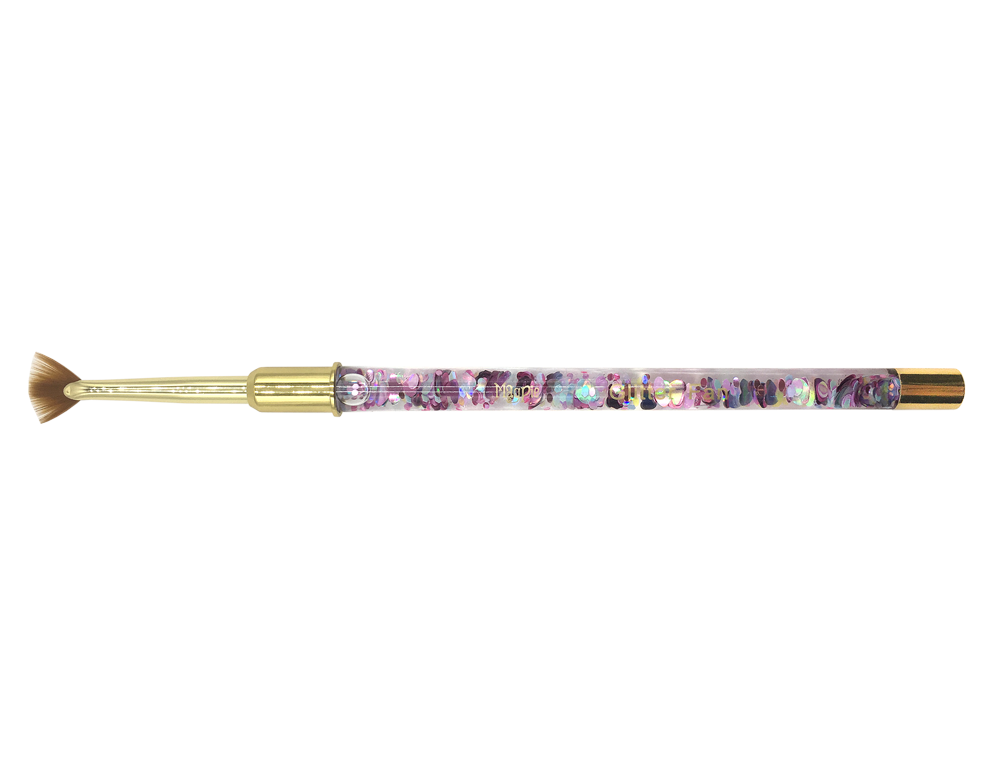 Fan Brush With Glitter Handle